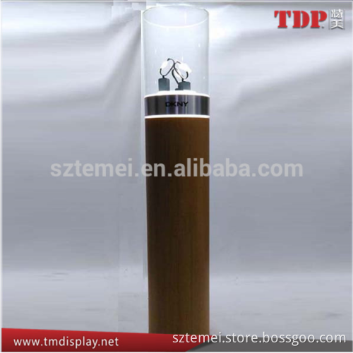 POP retail rotating acrylic jewelry display stand round acrylic display stand supermarket floor display stand with led light